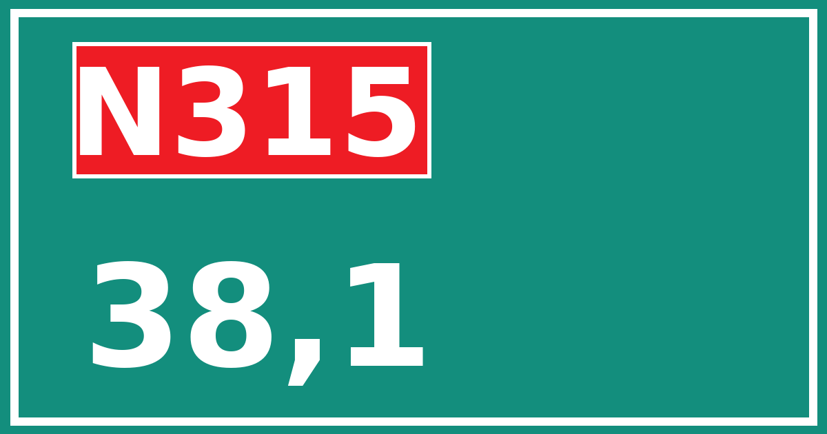 Hectometerbord N315 38,1