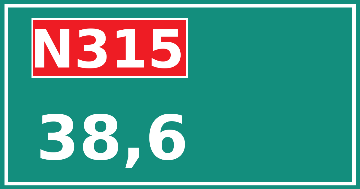 Hectometerbord N315 38,6