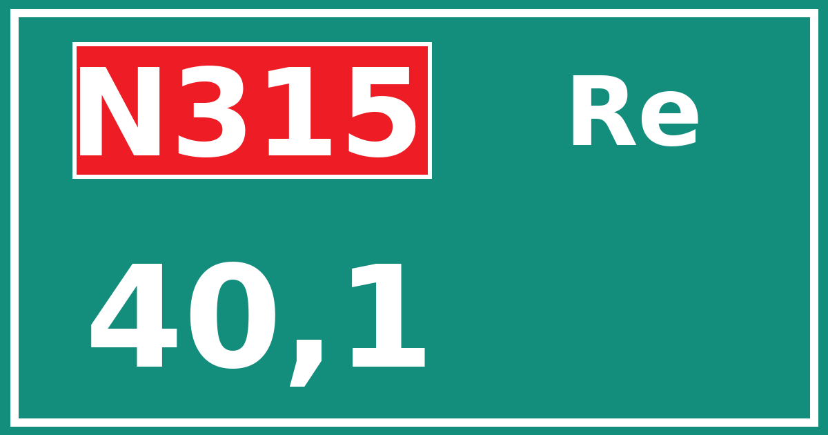Hectometerbord N315 40,1 zijde Re
