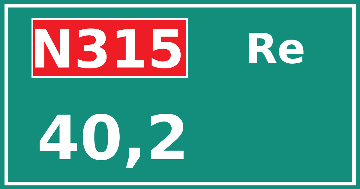 Hectometerbord N315 40,2 zijde Re