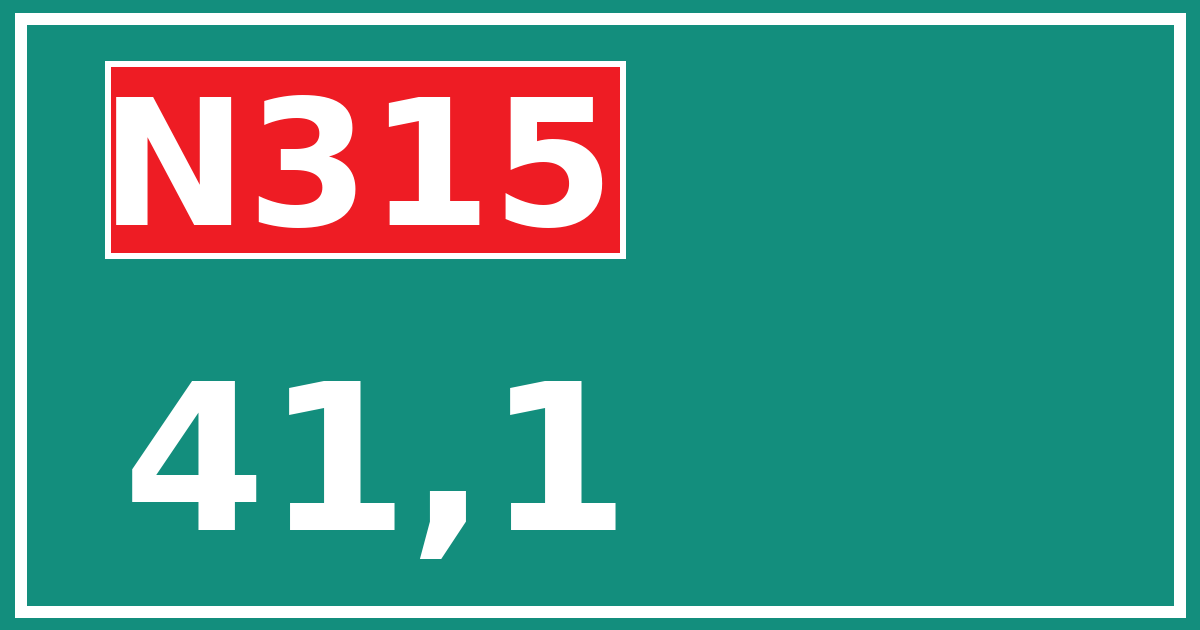 Hectometerbord N315 41,1