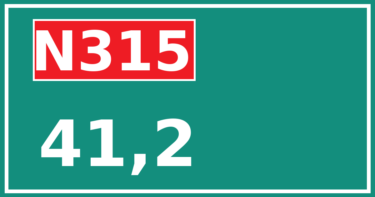Hectometerbord N315 41,2