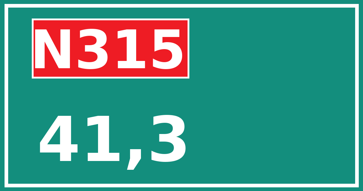 Hectometerbord N315 41,3