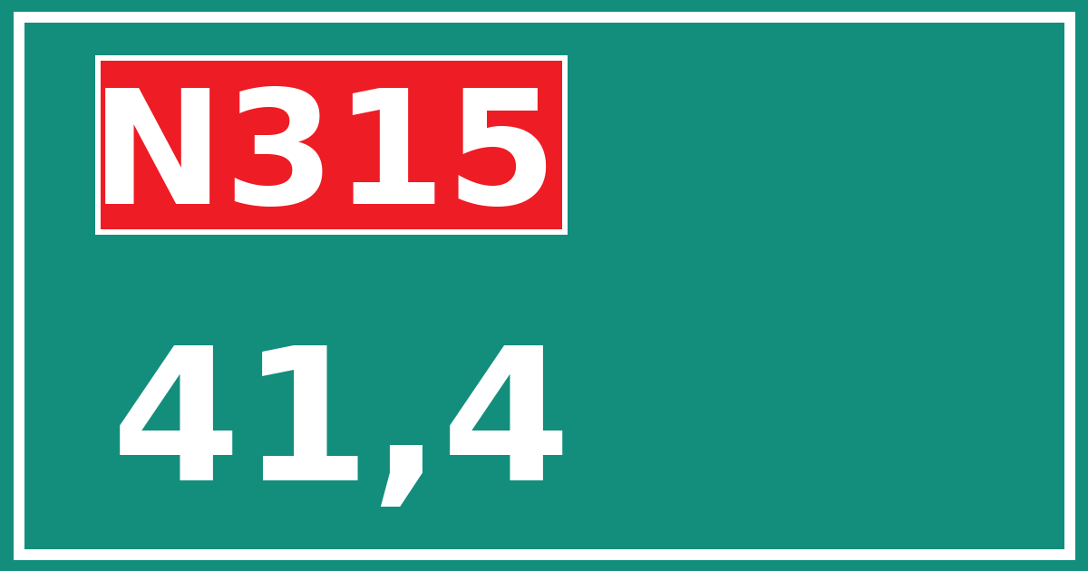 Hectometerbord N315 41,4