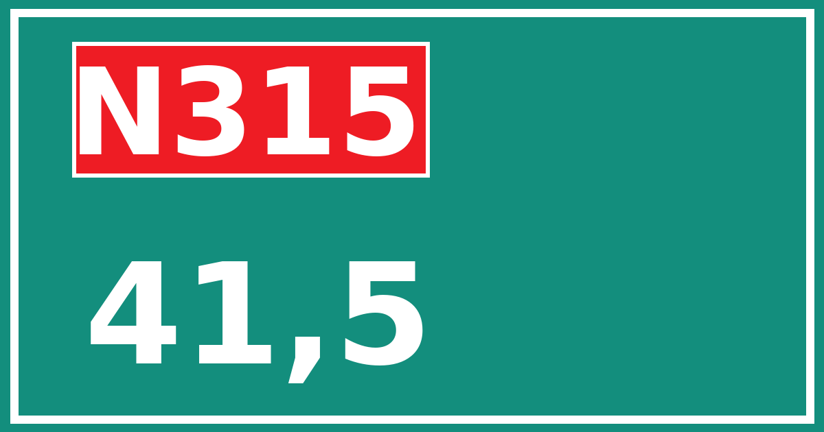Hectometerbord N315 41,5