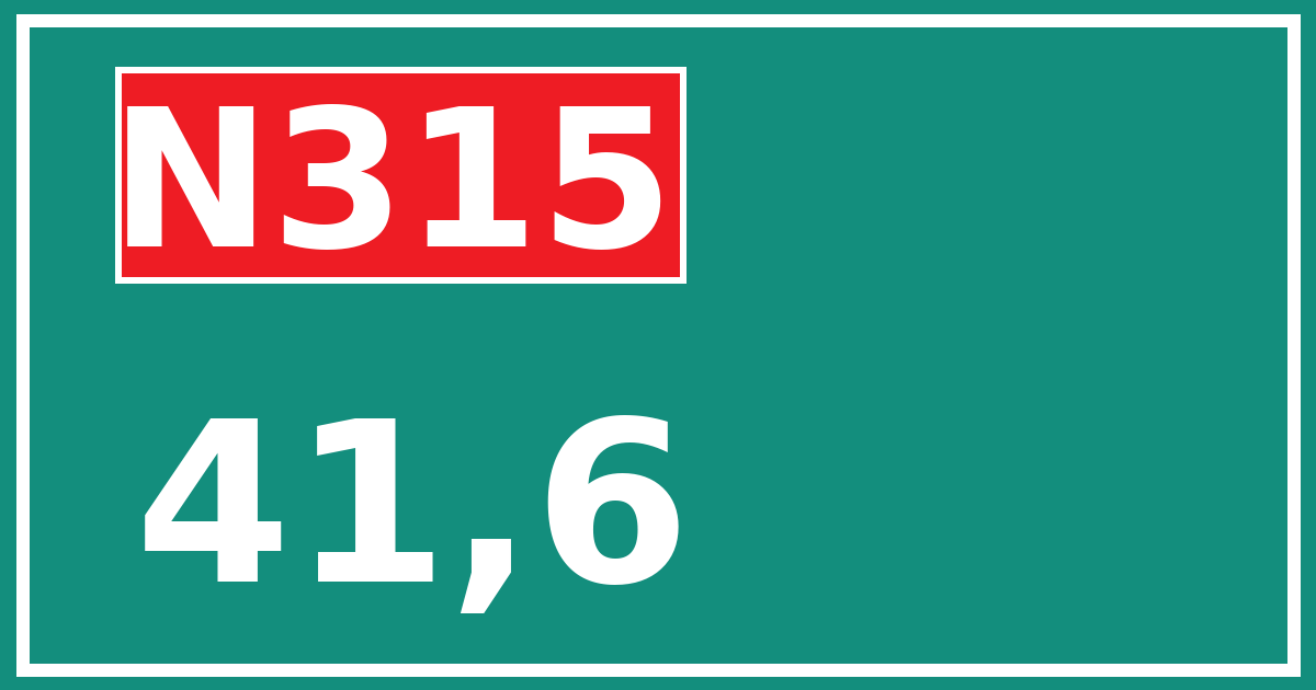Hectometerbord N315 41,6