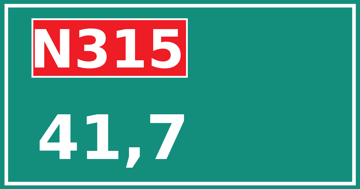 Hectometerbord N315 41,7