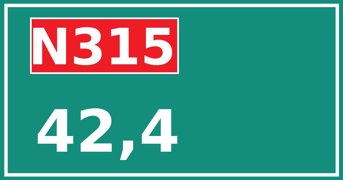 Hectometerbord N315 42,4