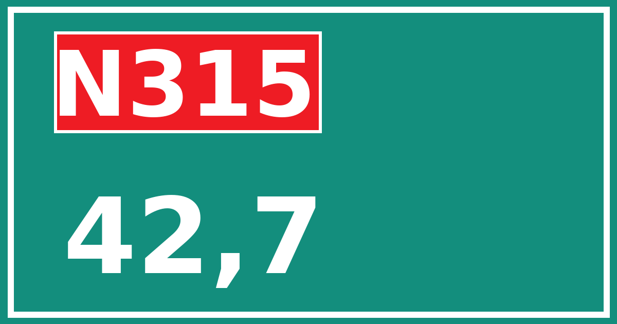 Hectometerbord N315 42,7