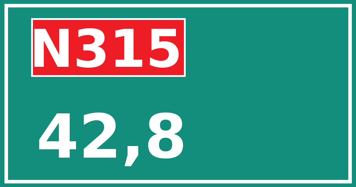 Hectometerbord N315 42,8