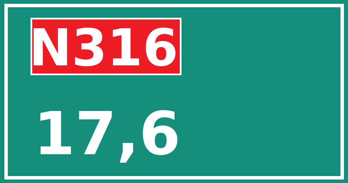 Hectometerbord N316 17,6