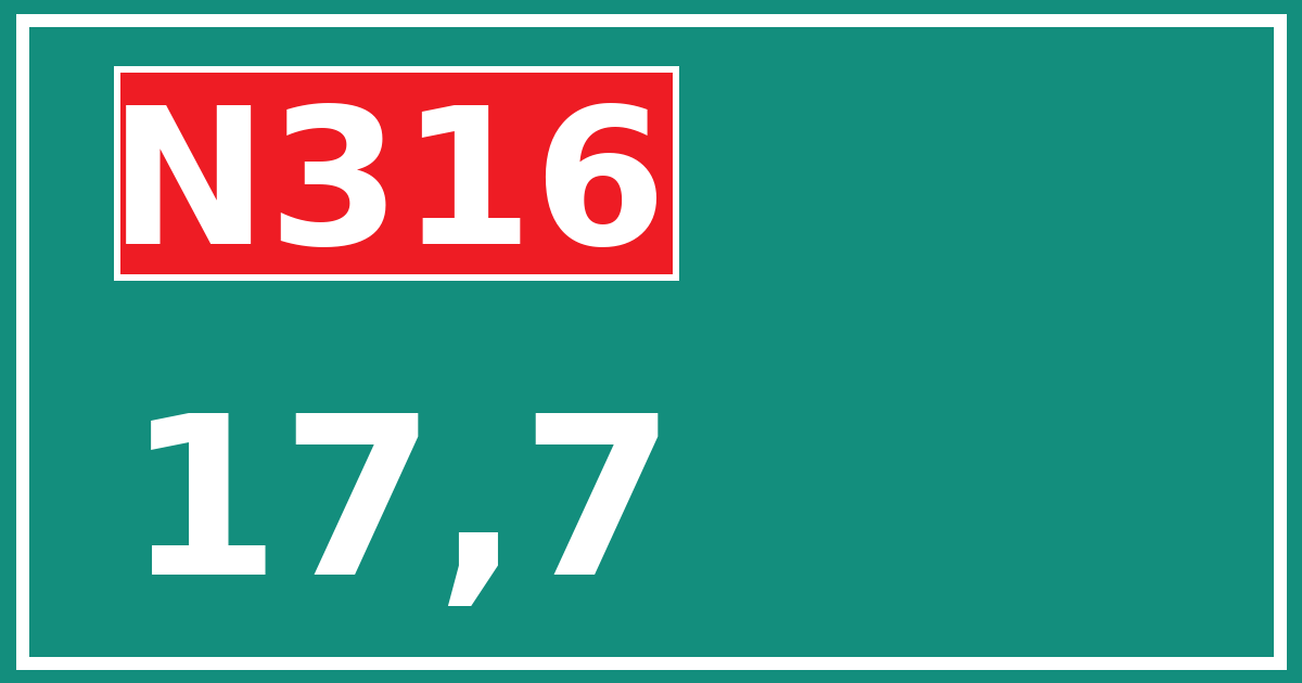 Hectometerbord N316 17,7