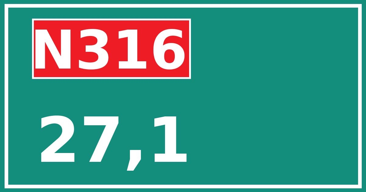 Hectometerbord N316 27,1