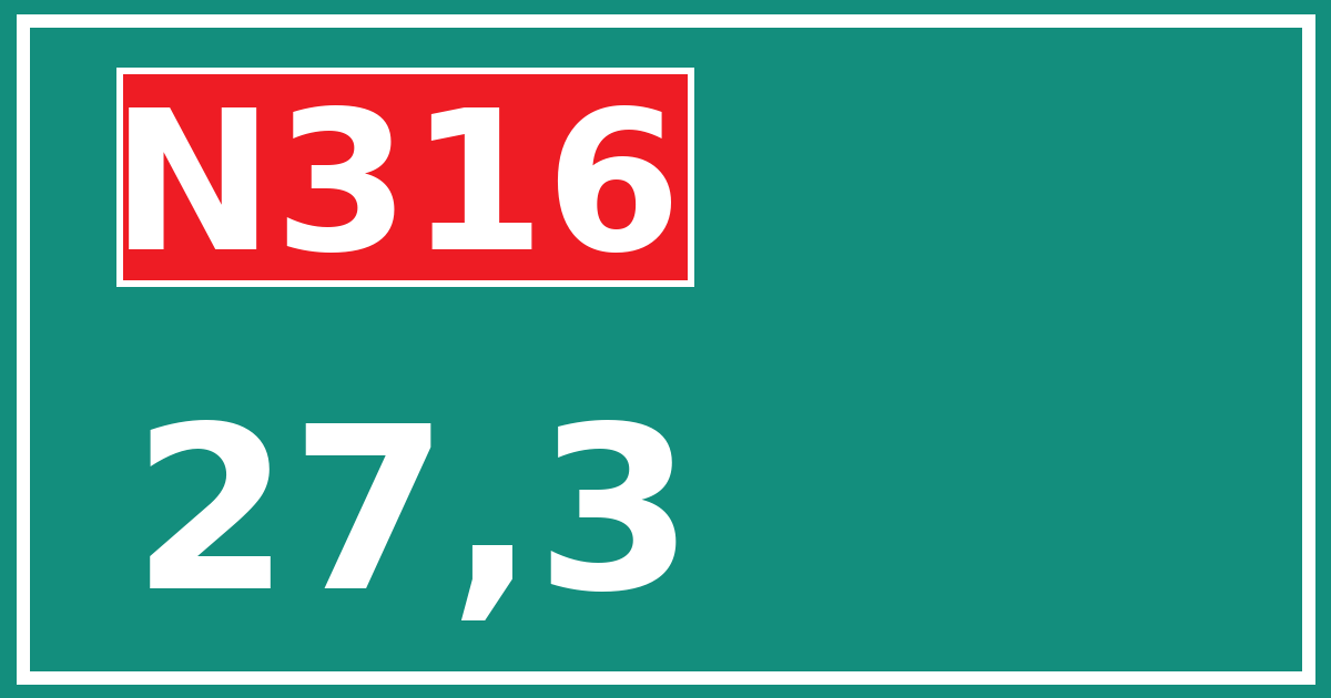 Hectometerbord N316 27,3