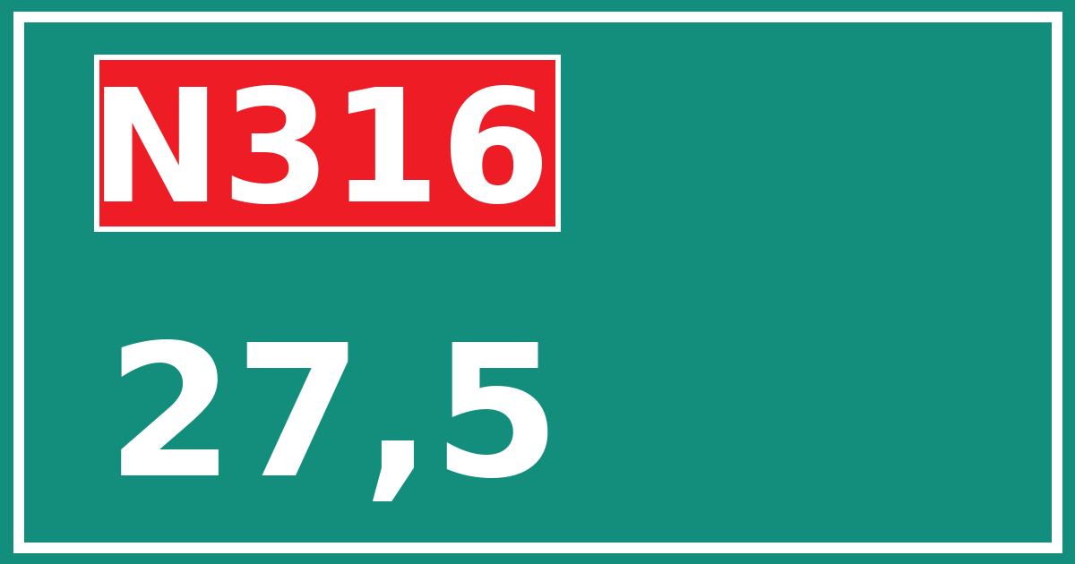 Hectometerbord N316 27,5
