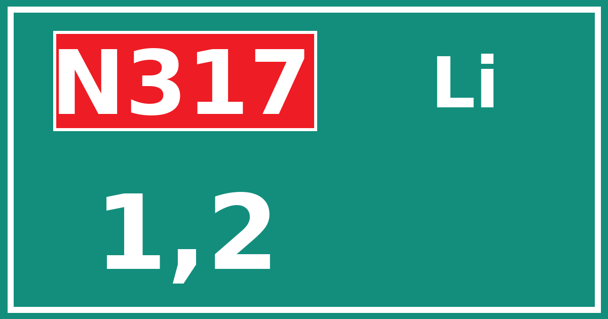 Hectometerbord N317 1,2 zijde Li
