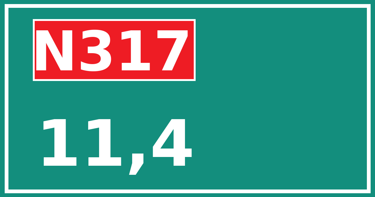 Hectometerbord N317 11,4