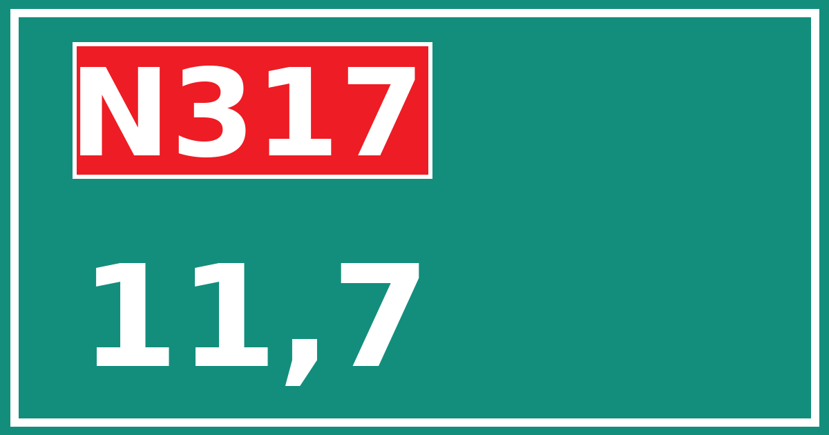 Hectometerbord N317 11,7
