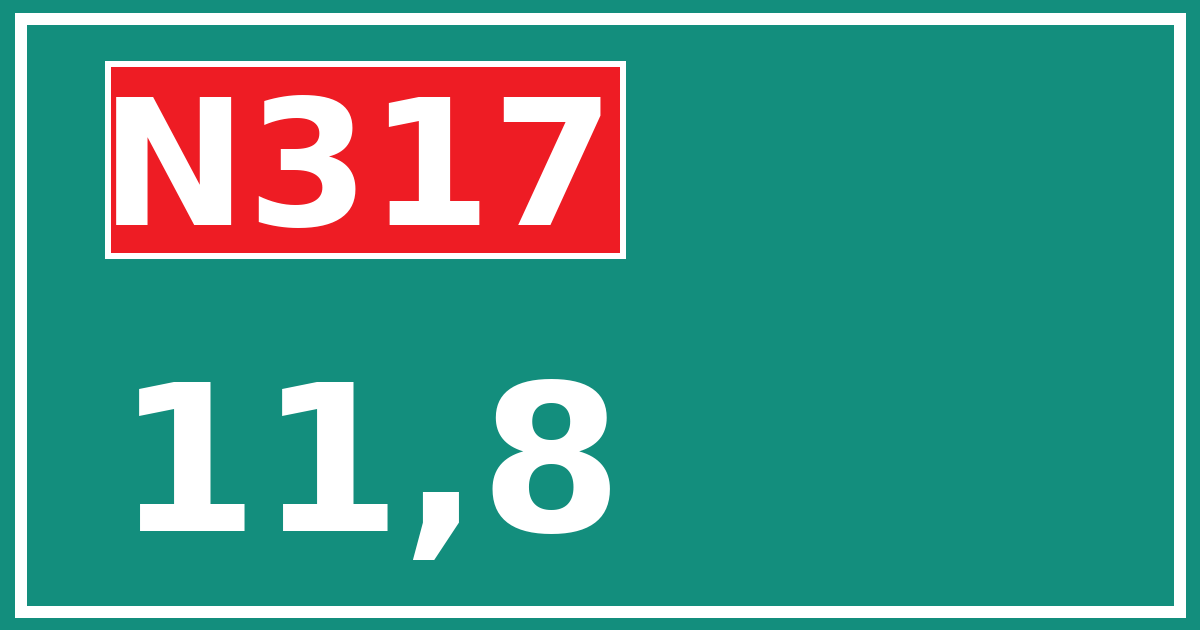 Hectometerbord N317 11,8