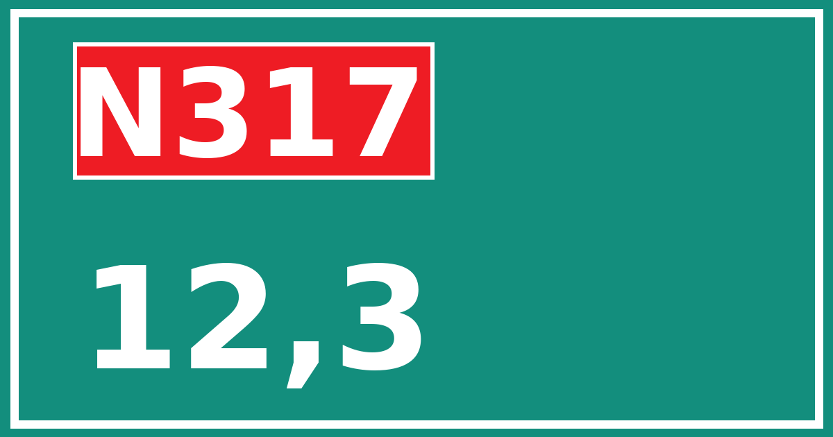 Hectometerbord N317 12,3