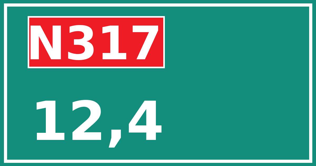 Hectometerbord N317 12,4