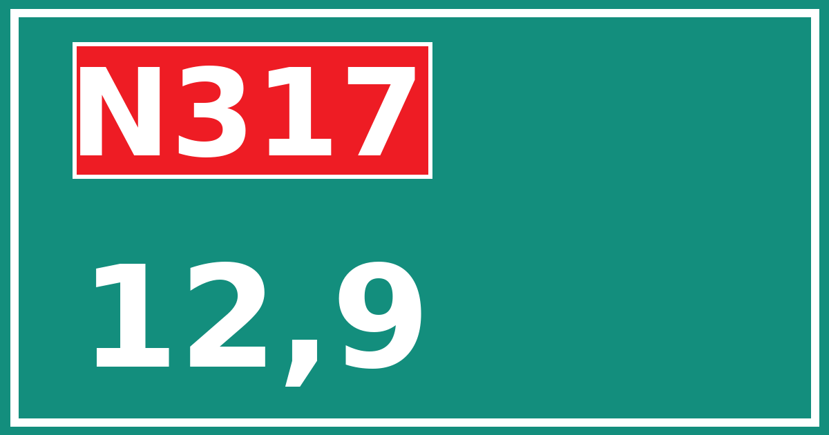Hectometerbord N317 12,9