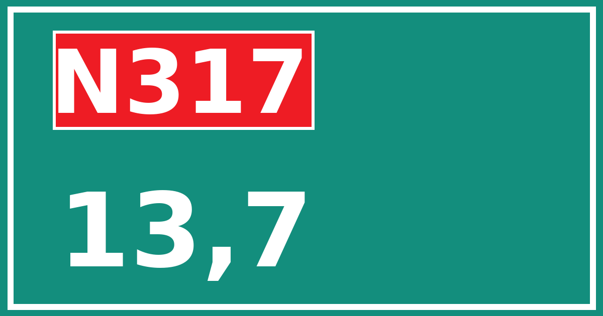 Hectometerbord N317 13,7