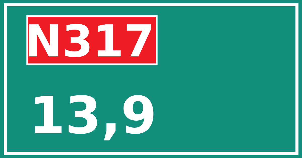 Hectometerbord N317 13,9