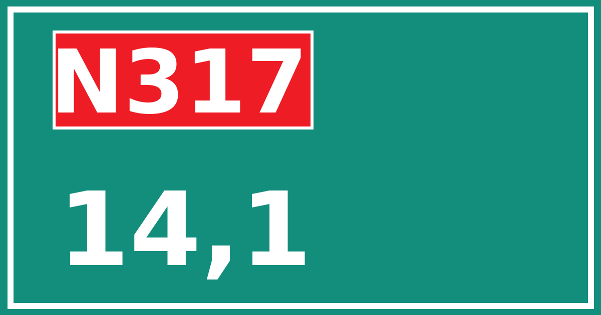 Hectometerbord N317 14,1