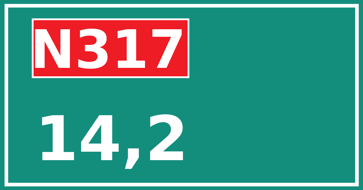 Hectometerbord N317 14,2