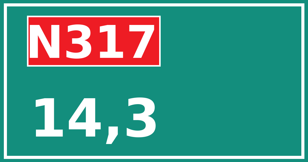 Hectometerbord N317 14,3
