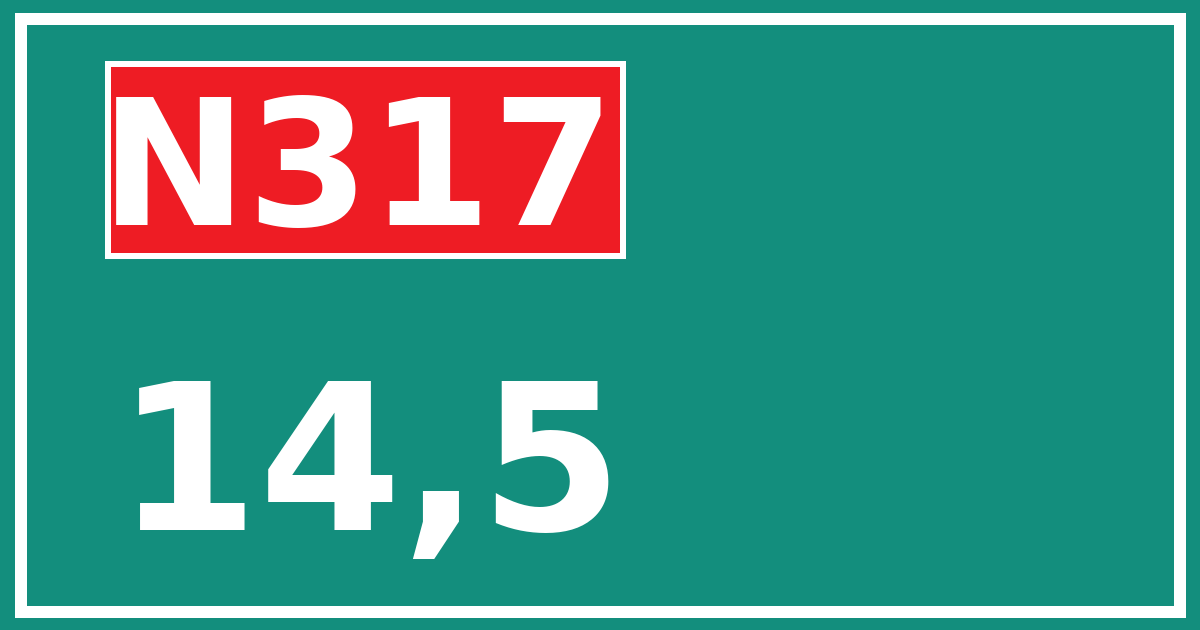 Hectometerbord N317 14,5