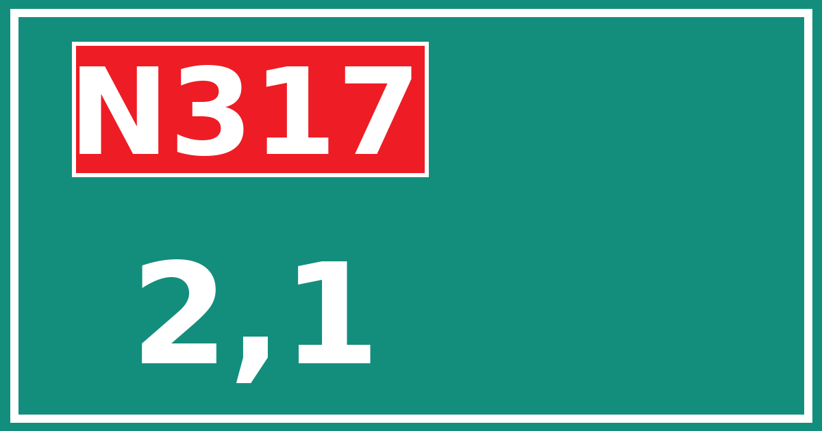Hectometerbord N317 2,1