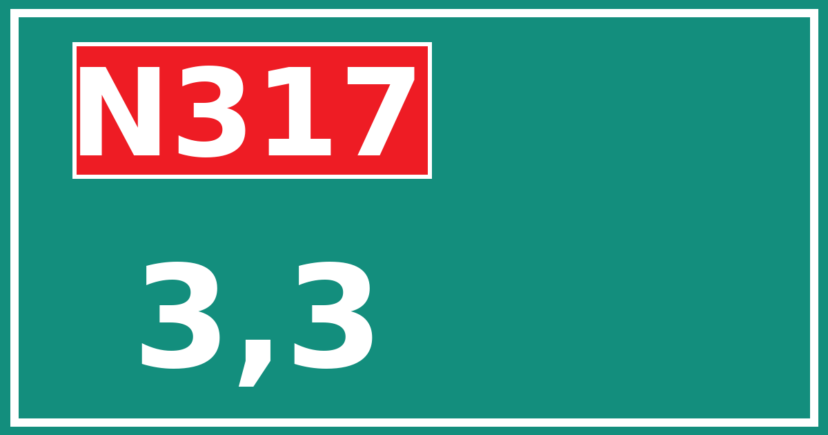 Hectometerbord N317 3,3