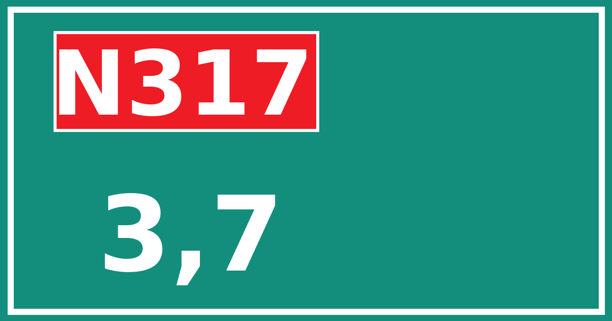 Hectometerbord N317 3,7