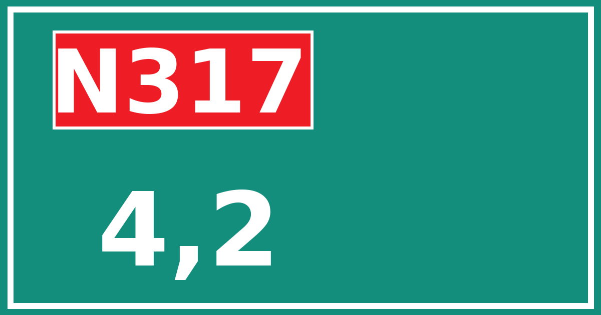 Hectometerbord N317 4,2