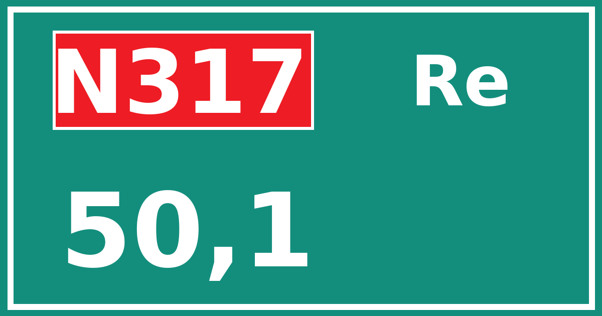 Hectometerbord N317 50,1 zijde Re