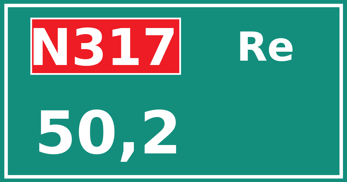 Hectometerbord N317 50,2 zijde Re
