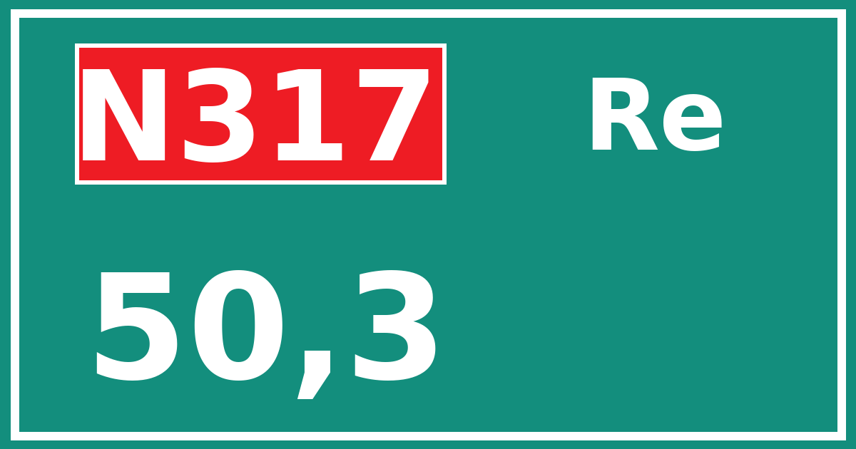 Hectometerbord N317 50,3 zijde Re