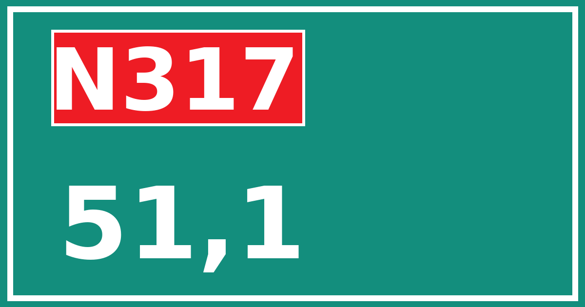 Hectometerbord N317 51,1