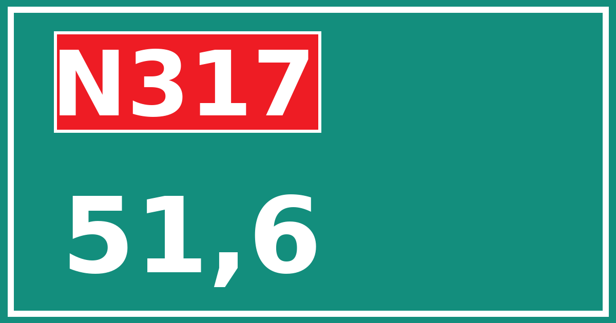 Hectometerbord N317 51,6