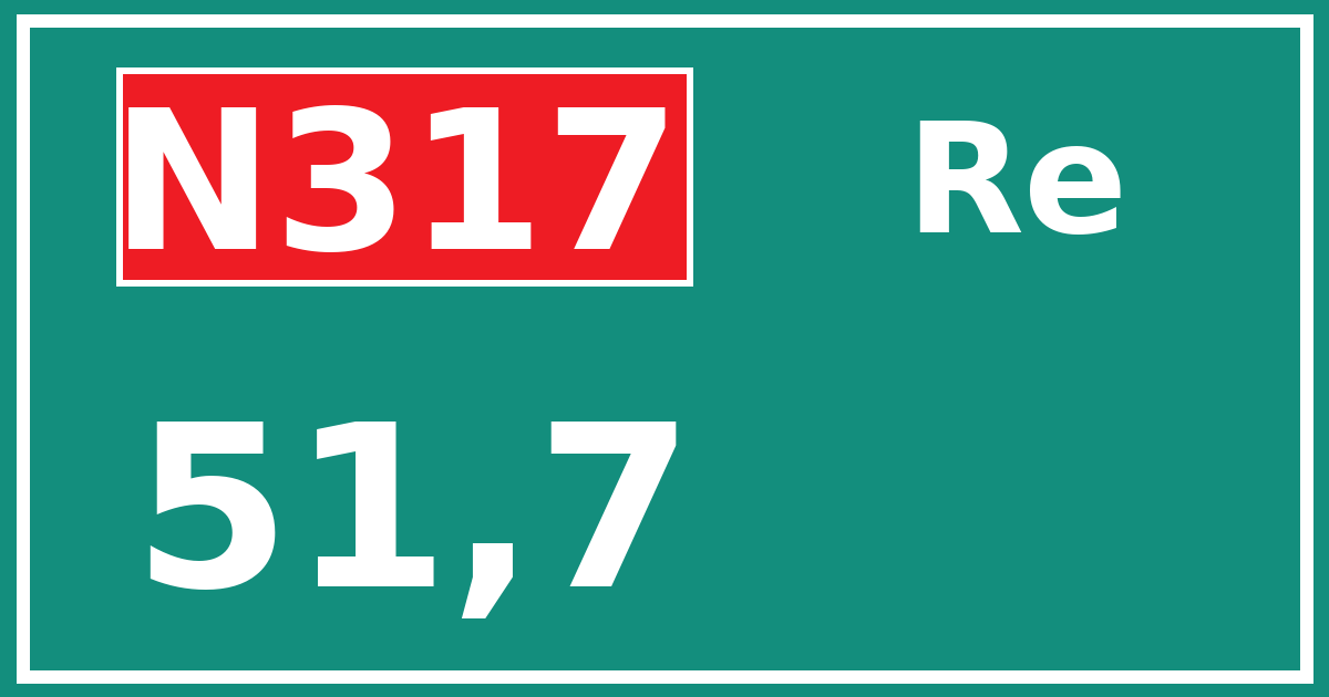 Hectometerbord N317 51,7 zijde Re