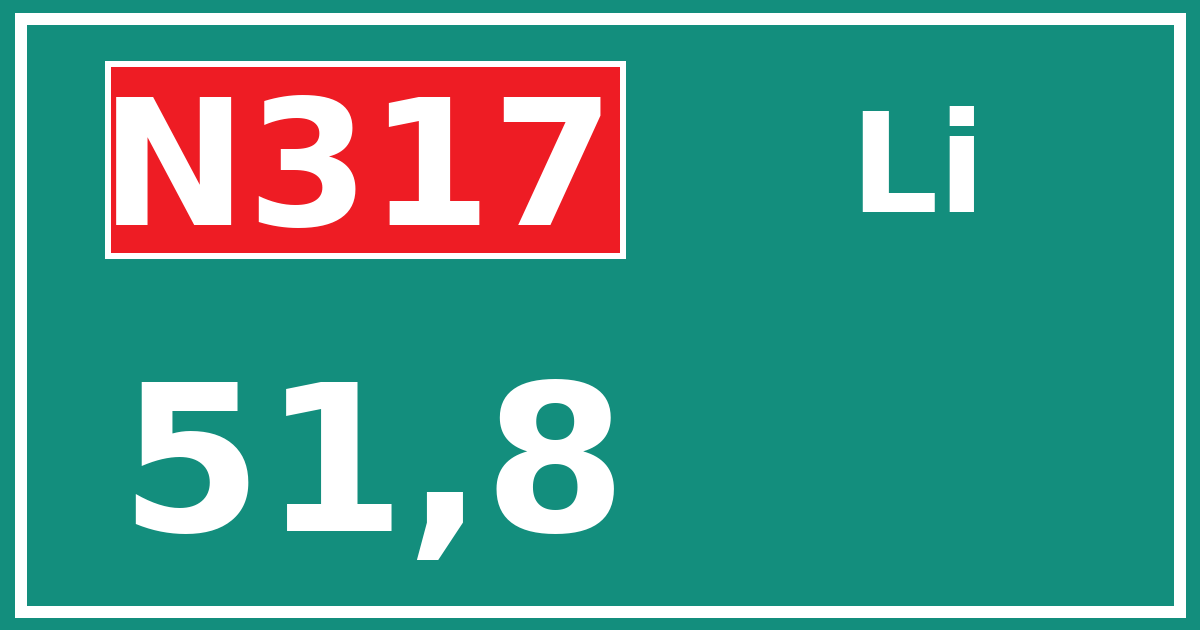 Hectometerbord N317 51,8 zijde Li