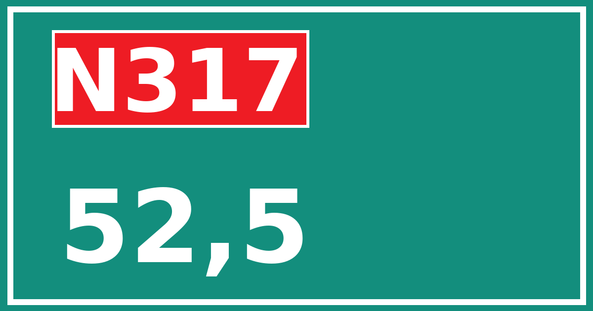 Hectometerbord N317 52,5