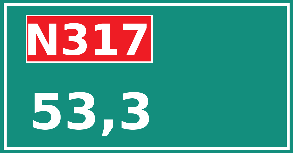 Hectometerbord N317 53,3