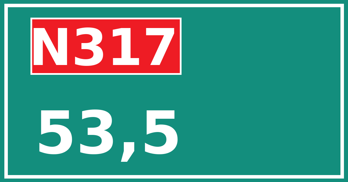 Hectometerbord N317 53,5