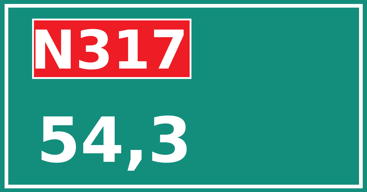 Hectometerbord N317 54,3