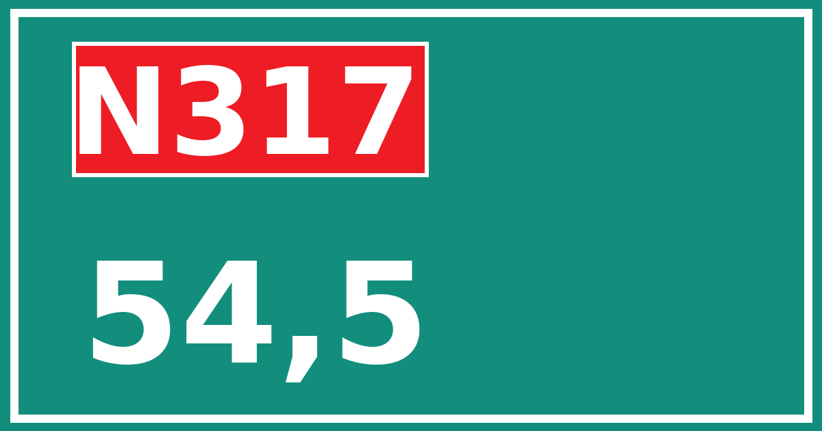Hectometerbord N317 54,5