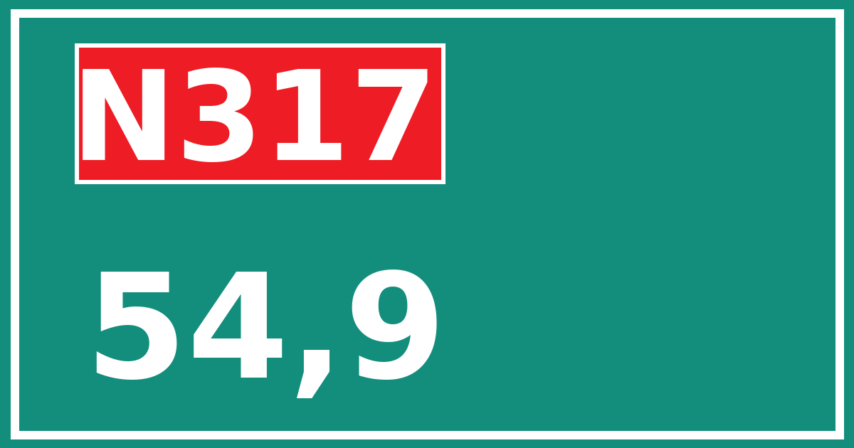 Hectometerbord N317 54,9