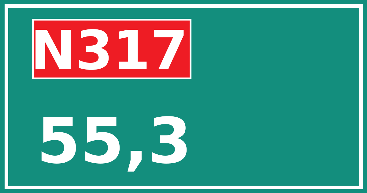 Hectometerbord N317 55,3